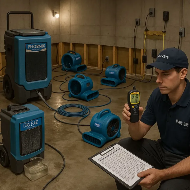Structural Drying and Dehumidification process in Selma, AL